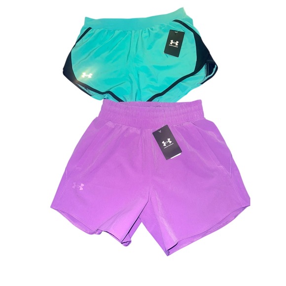 2 Pairs Under Armour Running Shorts Athletic Gym Workout Shorts‎ XS - Picture 1 of 6